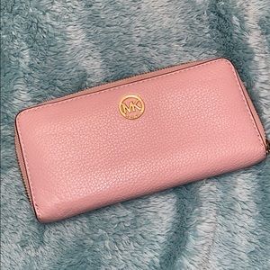Michael Kors Baby Pink Leather Accordion Wallet